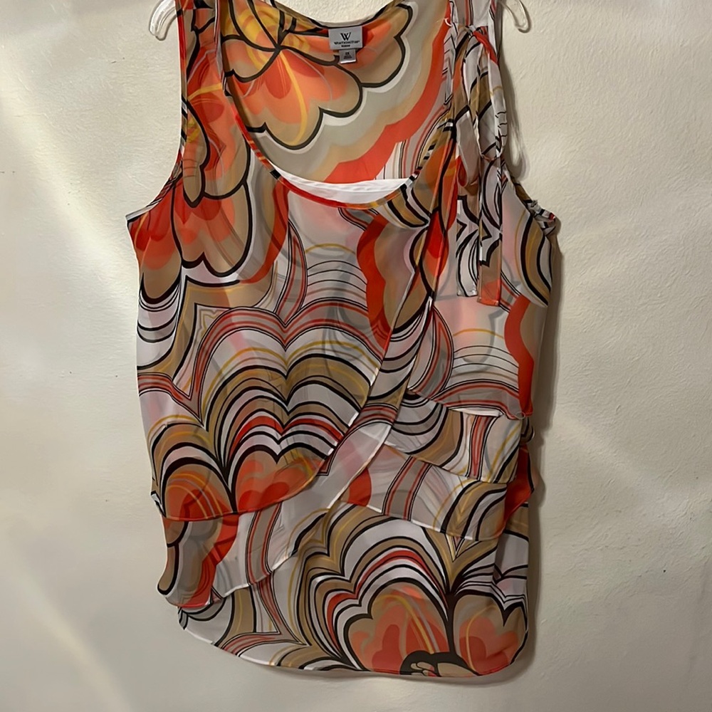 Worthington Marble design sleeveless tank top blouse, 3X